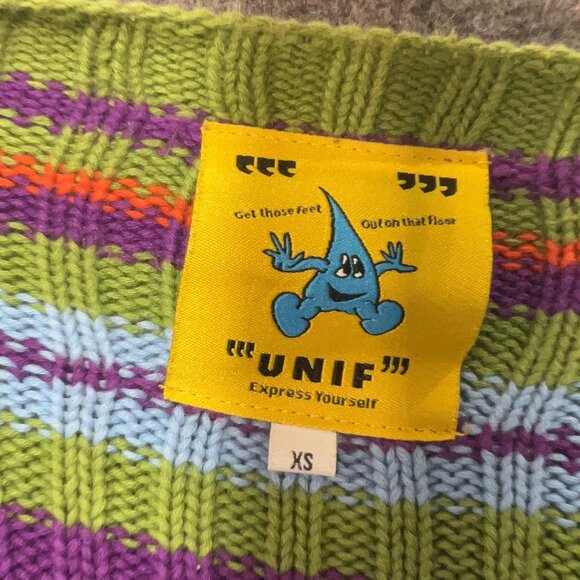 UNIF Sim striped lace up cropped sweater size XS - Picture 4 of 6